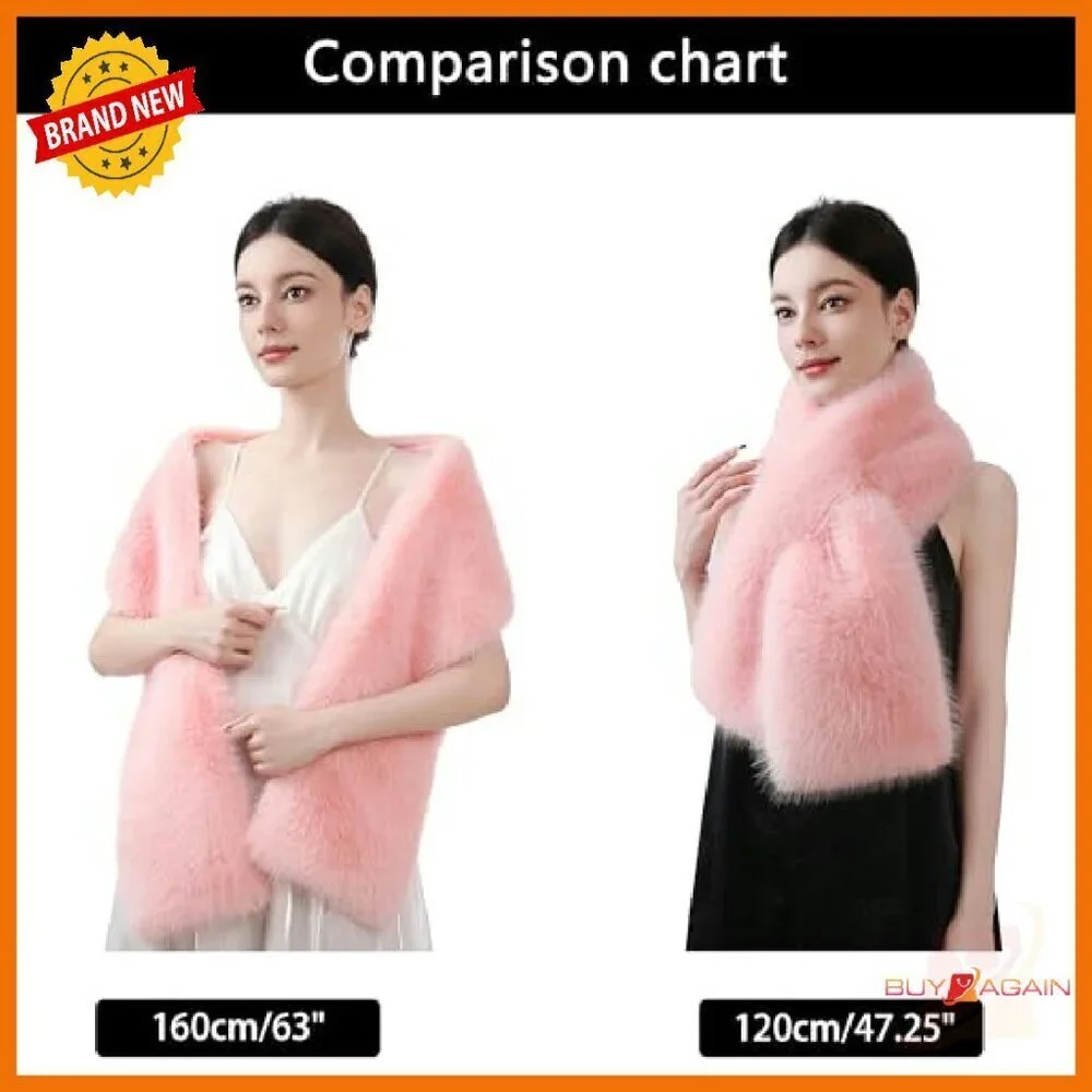 Faux Fur Scarf Wrap Shawl 63